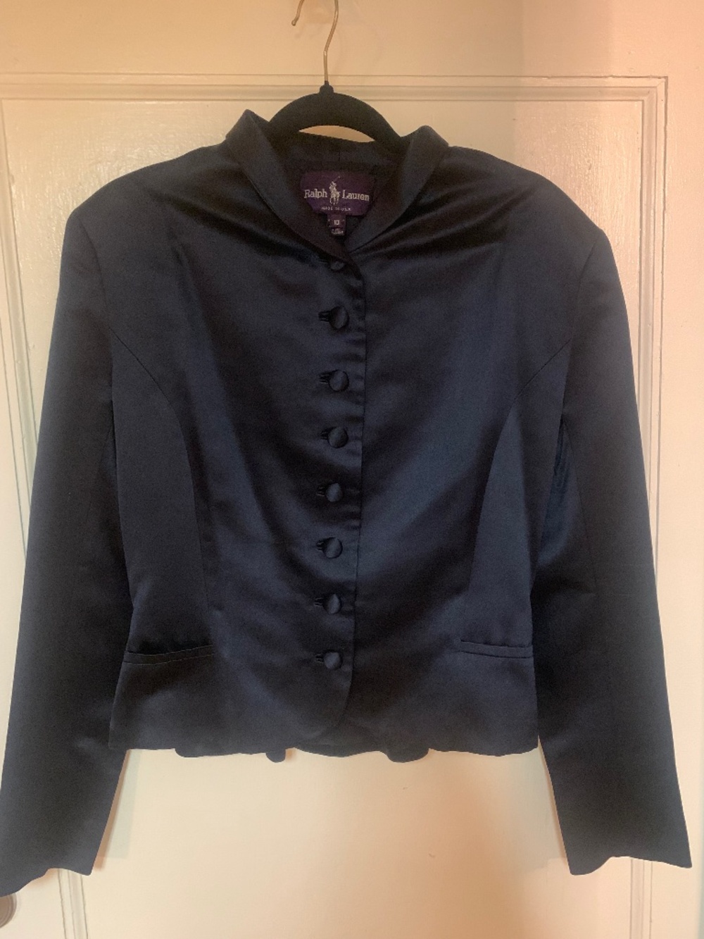 Ralph Lauren Purple Label 100% Silk Navy Jacket